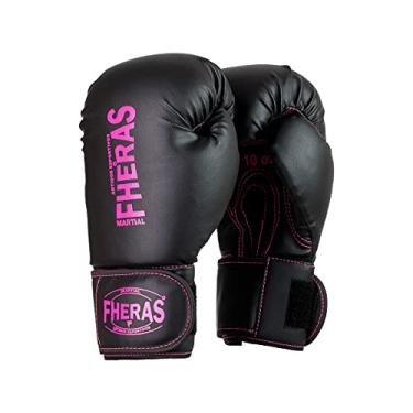 Imagem de Luva de Boxe Muay Thai MMA Pro Black Pink Fheras 12Oz