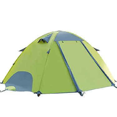 Imagem de GQYYS Barraca de acampamento para 2 pessoas, barraca leve à prova de vento, proteção UV, varanda pequena para armazenamento, para praia, ao ar livre, viagens, caminhadas, acampamento, barraca com cúpula de pesca