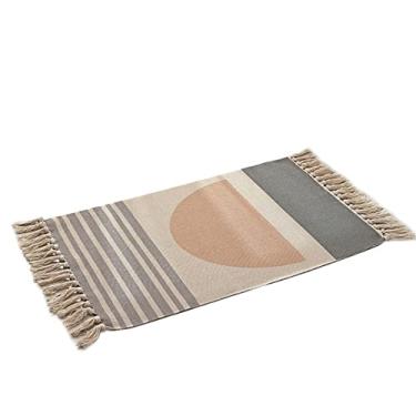 Imagem de jia cool, Tapete Boho, tapete de cozinha lavável, tapete de banheiro tecido pequeno algodão boêmio tribal fazenda borlas quarto corredor marroquino tapete de banheiro