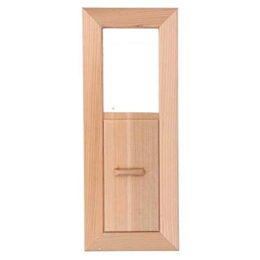 Imagem de Saída de ar para sauna, equipamento de ventilação de grade retangular de madeira ajustável, sem rebarbas, painel de ventilação para sauna (34 x 13 x 1 cm)