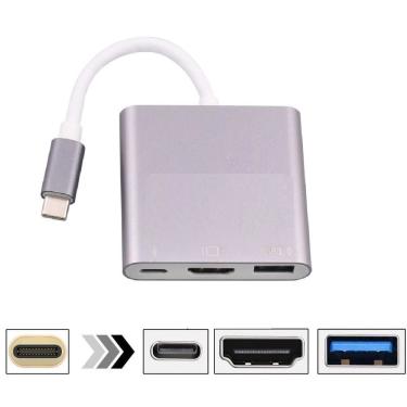 Imagem de Adaptador Conversor USB 3.1 Type C Thunderbolt 3.0 x hdmi USB 3 Tipo C