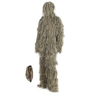 Imagem de scosao Roupa de caça camuflada 3D Ghillie Suit Roupas leves de camuflagem florestal unissex para adultos/crianças/jovens, festa de Halloween, caça à selva, tiro, fotografia de vida selvagem, verde