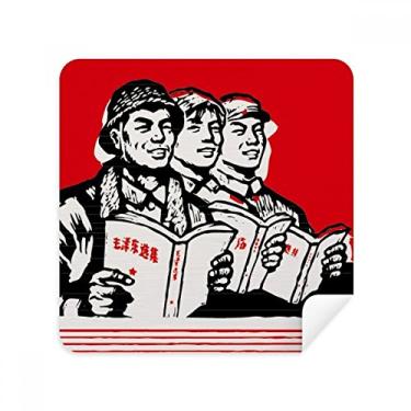 Imagem de Worker Camponesa Soldado China Red Glasses Pano Limpador de Tela Tecido de Camurça Pacote com 2