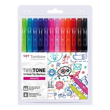 Imagem de Tombow Marcador de ponta dupla WS-PK-12P-1 - Cores brilhantes (pacote com 12)