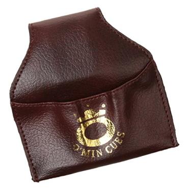 Imagem de Simhoa Bolsa de bilhar Snooker para bilhar com suporte de giz para piscina Bolsa de couro PU com clipe - Marrom