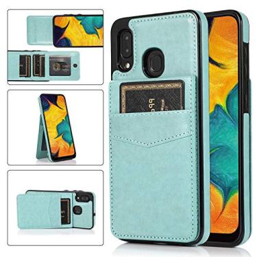 Imagem de Mobile phone accessories Para Samsung for Galaxy A20 / A30 cor sólida PC + capa protetora TPU com suporte e slots de cartão phone case