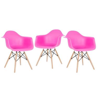 Imagem de 3 Cadeiras Charles Eames Eiffel Daw Clara Rosa Pink