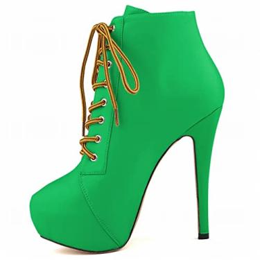 Imagem de Botas femininas de salto alto de salto alto, sapatos de dança stilettos de 14 cm, botas de festa de 20 cm palco com salto stiletto, verde, 36EU/5US