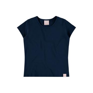 Imagem de Blusa Infantil Feminina Básica, Quimby, Meninas, AZUL ESCURO, 01