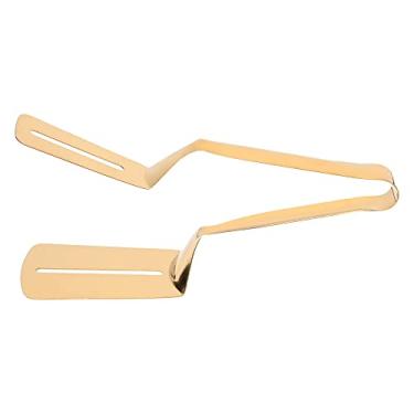Imagem de Mimo Style Espátula Culinária Dupla, Feita Inteiramente em Aço Inoxidável na Cor Dourada. Perfeita para Servir e Manusear Saladas e Outros Alimentos, Ideal para Almoço, Jantar, 27cm Multiuso