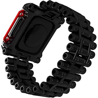 Imagem de Element Case Pulseira de relógio Black Ops para Apple Watch Series 4/5/6/SE, 44 mm - Preto/Vermelho (EMT-522-244A-01)