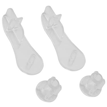 Imagem de ZZLZX 2 conjuntos de tampas de extremidade de trilho inferior, capa de extremidade de trilho guia na parte inferior das persianas, fecho de plástico de cortina, conjuntos de plugues de botão para componentes de persianas de rolo zebra