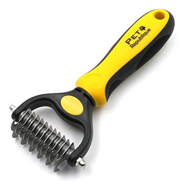 Imagem de Pet Republique Ferramenta de desembaraçar cães – Divisores de matt para cães, gatos, coelhos, animais de estimação de pelo longo – Desembaraçador eficaz de animais de estimação, removedor de tapetes, pente de desmatamento ou desembaraçador – Design pequeno de 6 + 11 dentes