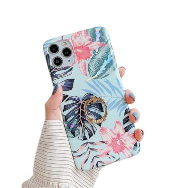 Imagem de ZiEuooo Capa de telefone de silicone de flor requintada tendência para Samsung Galaxy Note 20 10 Ultra Pro M21 M30 Shell com suporte de anel popular capa traseira fina leve (flor B, nota 20)