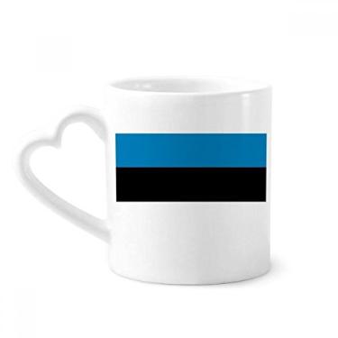 Imagem de Caneca com bandeira nacional da Estônia Europa país caneca café cerâmica copo de coração de vidro