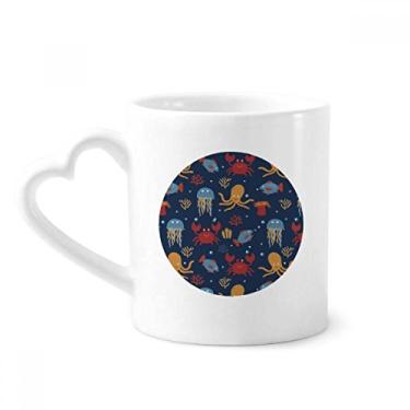 Imagem de Caneca colorida de polvo com estampa de vida marinha caneca de café cerâmica copo de coração de vidro