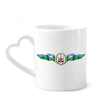 Imagem de Djibouti Caneca com símbolo do país emblema nacional caneca café cerâmica copo de coração de vidro