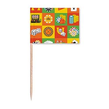 Imagem de Ilustração de objetos de cassino quadrado bandeiras de palito de dente marcador decoração de festa