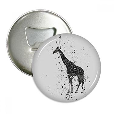 Imagem de Abre-garrafas de desenho animado girafa animal cinza ímã de geladeira emblema multifuncional