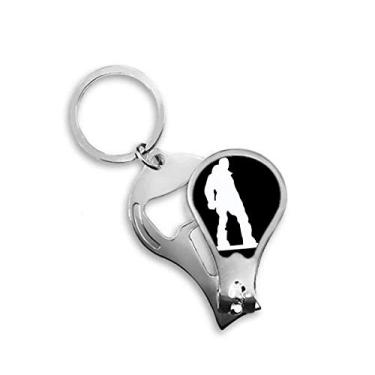 Imagem de Skate Sport Esporte Desenho Preto Cortador de Unhas Abridor Chaveiro Tesoura