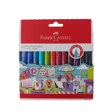 Imagem de Kit Faber Castell fine pen colors com 12 cores
