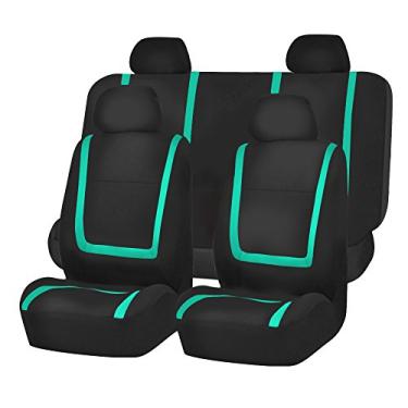 Imagem de Capas de assento automotivo Mint Universal Fit Pano plano exclusivo serve na maioria dos carros, SUVs e caminhões (com 4 apoios de cabeça destacáveis e banco sólido) FH Group FB032MINT114