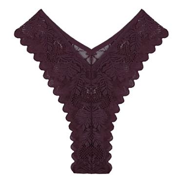 Imagem de Roupa íntima feminina de algodão cintura alta calcinha calcinha calcinha feminina lingerie tanga sexy renda cintura baixa feminina, Marrom, G