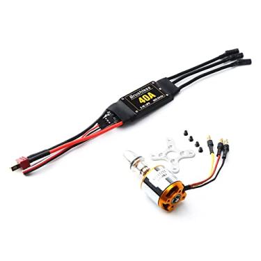 Imagem de LUGU Motor sem escova 2217 1250KV 40A ESC com plugue T 3,5 mm conectores banana para helicóptero de controle remoto