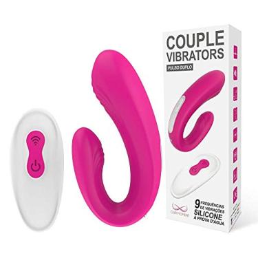 Imagem de Vibrador Casal Recarregável Com Controle Remoto 9 Modos De Vibrações á Prova D'água 9,5 X 3 Cm Rosa Our Moment Feliz 1