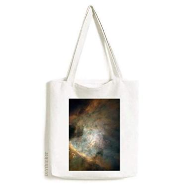 Imagem de Bolsa de lona para presente de Nebulosa Branca Esmeralda Art Deco, bolsa de compras casual