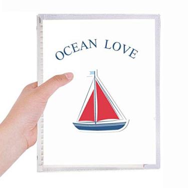 Imagem de Veleiro Ocean Love Sea Sailing Blue Caderno de folhas soltas diário recarregável de papelaria