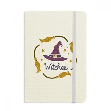 Imagem de Caderno de Halloween com estampa de desenho de chapéu roxo com capa dura de tecido oficial