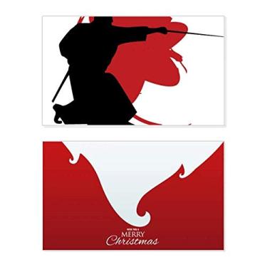 Imagem de Samurai Stab Sakura Japan Outline Holiday Holiday Merry Christmas Parabéns Card Christmas Letter Message