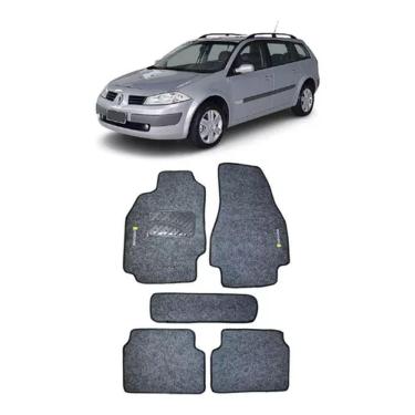 Imagem de Jogo Tapete Carpete Renault Megane 2007 a 2011 com Logo Bordado Grafite