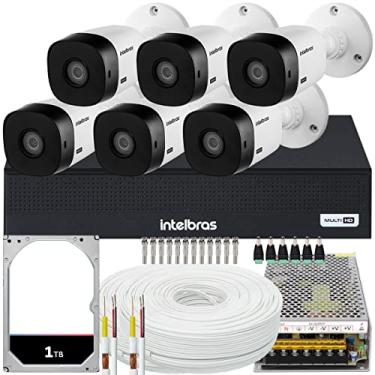 Imagem de Kit 6 câmeras Intelbras Full HD 8 canais 1TB Fonte 10A 200m