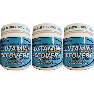 Imagem de Glutamine Science Recovery 5000 Powder Performance Nutrition 300g Kit 3 Und