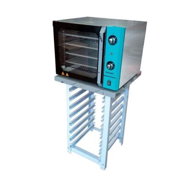 Imagem de Forno Turbo Convec. Inox E Turquesa Fcsb4e 220v + Bancada Mes-004 - Venâncio 220v