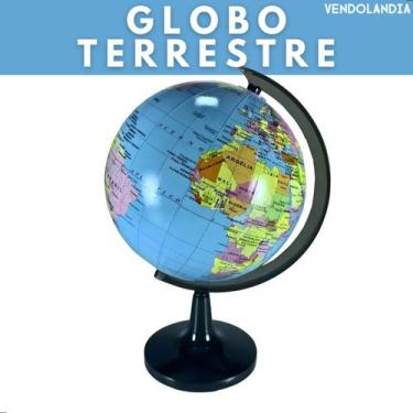 Imagem de Globo Terrestre Político Mapa Mundi Giratorio Escolar Mesa Presente -