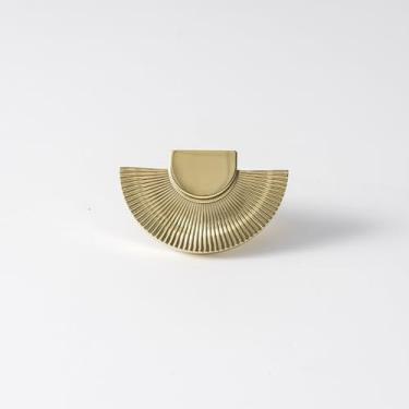 Imagem de Puxador em forma de leque vintage cromado, alça para armário, gaveta, guarda-roupa, ferragens douradas para móveis, c, 3475, botão