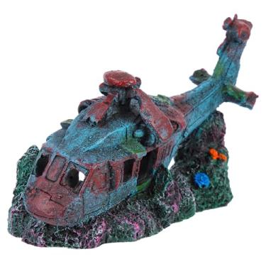 Imagem de Decoração De Paisagismo De Aquário Decoração De Aquário Descanso De Aquário Ornamento De Abrigo De Aquário Cenário Aquário De Aeronaves Tampo De Mesa Resina Tanque Avião