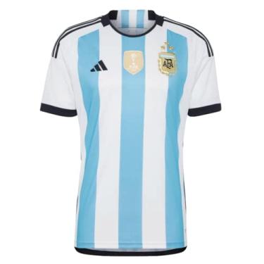 Imagem de adidas Camisa masculina de futebol Argentina 3 estrelas Winners Home, branco/azul., M