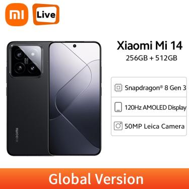 Imagem de Global Version Xiaomi Mi 14 Snapdragon 8 Gen 3 Cell phone 1.5K AMOLED Display 50MP Leica Camera 90W