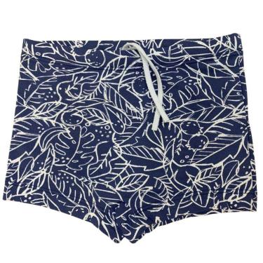 Imagem de Sunga Infantil Uv Flores Azul Juvenil Filtro Solar 50 Praia