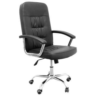 Imagem de Cadeira Presidente Escritório Base Giratória em Couro com Braço