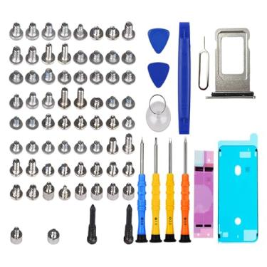 Imagem de DARYCOM Repair Conjunto completo de parafusos 68 peças para iPhone 12 Pro, kit de ferramentas de reparo de 6,1 polegadas, 4 chaves de fenda, mapa de localização, 3 abridores de ferramentas, 1 adesivo