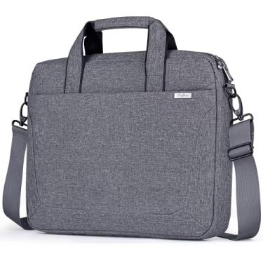Imagem de BAFFINA Bolsa de ombro para laptop 17 de 17,3 polegadas para homens e mulheres, bolsa de transporte de computador à prova d'água com alça para HP Dell de 17 a 18 polegadas, pasta de laptop para