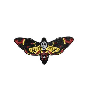 Imagem de PLITI Silence Lambs presente inspirado no filme Hannibal Lecter presente fã cabeça morte broche de mariposa para amantes de filmes de terror, Medium, Aço inoxidável, Sem pedras preciosas