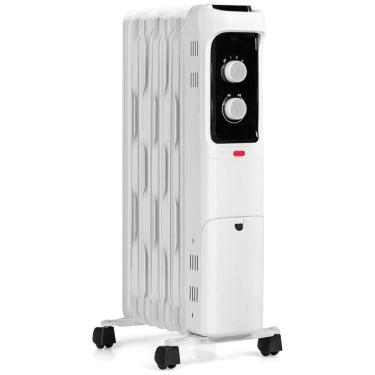 Imagem de Aquecedor Elétrico a Óleo com Termostato Ajustável e 3 Níveis, 1500W, 110v, GOFLAME EP24919US WH, Branco