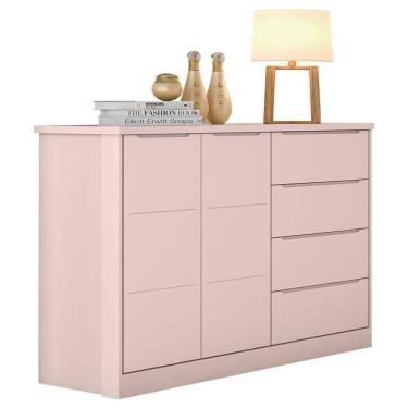 Imagem de Cômoda Infantil Blenda Rosa Acetinado - Phoenix Baby