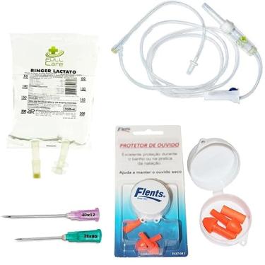 Imagem de 10 kit fluidoterapia pets ringer lactato 250ml com protetor ouvido